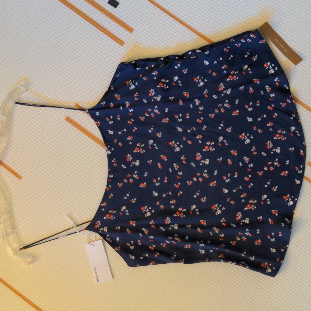 Reformation Atticus Top Size L - Blue Floral
